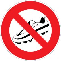 Panneau Interdit Aux Chaussures De Foot - Rigide Ø180mm - 4041407 - Bricoman