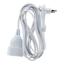 Prolongateur Sans Terre Avec Fiche Extraplate 2x0,75mm² - Blanc 3m - Zenitech - Bricoman