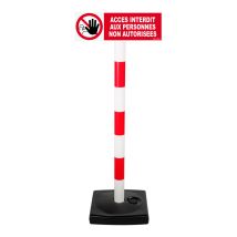 Kit Poteau Pvc Avec Panneau - Accès Interdit Aux Personnes Non Autorisées - 2001434 - Bricoman