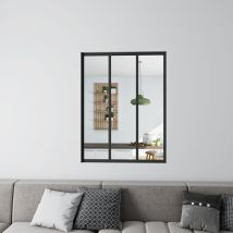 Verrière Intérieure Aluminium Noir Mat 93x108cm 3 Vitrage Et Carreaux Verrière Fixe Kit De Verrière - Bricoman