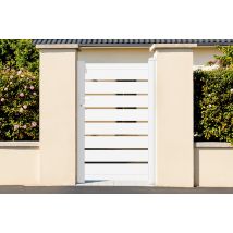 Portillon 1m Vogel H.160cm Aluminium Blanc - Bricoman