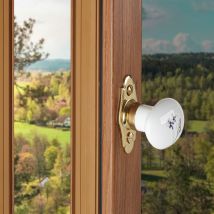 Poignée De Fenêtre Crémone Oies, Porcelaine De Limoges Et Laiton Doré - Bricoman