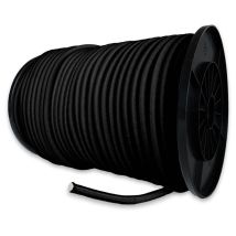 Sandow Élastique Noir 100 Mètres - Qualité Pro Tecplast 9sw - Tendeur Pour Bâche De Diamètre 9 Mm - Tecnomat