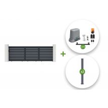 Portail Coulissant Électrique 5x1,6m Vogel + 2 Poteaux + Moteur Tanker C600 - Bricoman