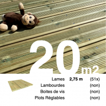 Planches De Terrasse Pin Autoclave Vert Pour 20 M² • Longueur 2,75 M - Bricoman