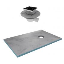 Receveur De Douche À Carreler 90x140 Cm Avec Bondes À Sortie Horizontale - Grille Noire - Bricoman