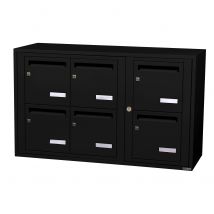 Bloc Collectif Leabox.com, 3x2, Grade 3, Simple Face, Intérieur, Mural, Noir 9005 Finition Brillante - Bricoman