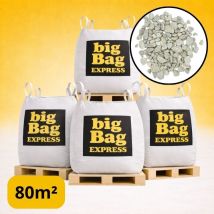 Pack 4 X Big Bag De +/- 1,5t ≃ 80m² Gravillon Eco Blanc/gris/beige Calcaire Ø 6/14 Mm - Livraison Premium - Bricoman