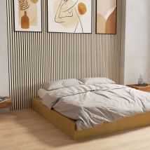 Lot De 3 Panneaux Muraux Acoustiques Décoratifs En Bois Mdf 240 X 60 Cm, Couleur Chêne, Excellente Isolation Acoustique, Installation Simple - 