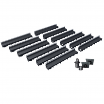 Pack De 12 Caniveaux Meapark Avec Grille À Fente + Profil E-blade S En Inox - Bricoman