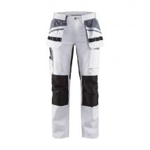 Pantalon De Peintre À Genouillères Femme Blaklader Stretch Blanc / Noir 50 - Bricoman