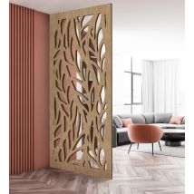 Cloison De Separation Bois Type Claustra Décorative Paon Chene L.100 X H.160 X 1.9 Cm - Bricoman
