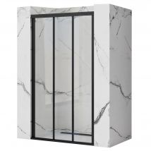 Porte De Douche Coulissante Rea Alex 90 Black - Bricoman