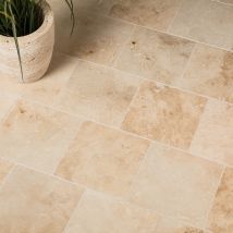 Pavé Travertin Beige Nuancé 20x20x1 Cm (vendu Au M² - 25 Pavés/m²) - Ro'ma Nature - Bricoman