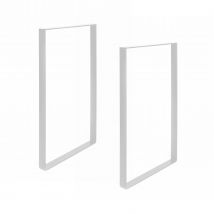 Rei | Lot De 2 Pieds Pour Tables | 385 X 40 X 710 Mm | Fabriqué En Acier | Finition Blanche À Pores | Fixation Par Vis | Supporte Jusqu'à 150 Kg - 