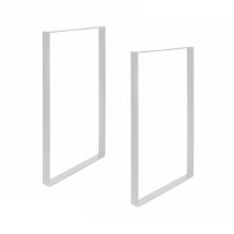 Rei | Lot De 2 Pieds Pour Tables | 385 X 40 X 710 Mm | Fabriqué En Acier | Finition Blanche À Pores | Fixation Par Vis | Supporte Jusqu'à 150 Kg - 