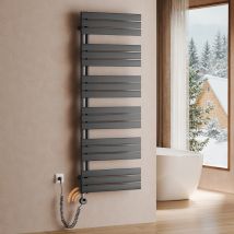 S'Afielina Sèche-serviettes Électrique Connecté Wifi Avec Thermostat Digital, Tige Chauffante Programmable, Anthracite,159,9 X 60 Cm 1000watts - 