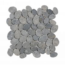 Lot De 11 Plaques De Galets Lisses - Gris - 30x30 Cm (paquet 1m²) - Bricoman