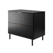 Meuble Sous Vasque Avec Plan Sur Pieds Flow Noir 80 Cm - Bricoman