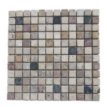 Albedo Pierre - Mosaïque En Travertin Vieilli - Mix 5 Couleurs - 2,3x2,3x1cm - Bricoman