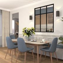 Verrière Aluminium 3 Vitrages Clair, 3 Traverses Horizontales Décorative - L 105 × H 123 - Noir - Bricoman