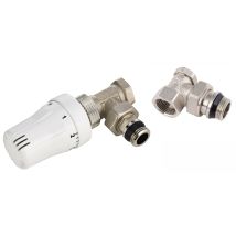 Kit Robinet Thermostatique Equerre + Coude De Réglage 15x21 (1/2) Noyon & Thiebault - Bricoman