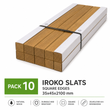 Pack De 10 Lattes Décoratives En Bois Tropical D'Iroko Brossé Extérieur 35x45x2100 Mm - Tecnomat