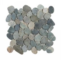 Lot De 11 Plaques De Galets Lisses - Multicouleur - 30x30 Cm (paquet 1m²) - Tecnomat