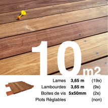 Kit Terrasse Bois Exotique Cumaru Pour 10 M² • Lames 3,65 M, Lambourdes 3,65 M Et Visserie Inox • Livraison Gratuite - Bricoman