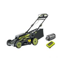 Tondeuse Tractée Ryobi 36v Maxpower Brushless - Coupe 51 Cm - 1 Batterie 6.0ah - 1 Chargeur Rapide - Ry36lmx51a-160 - Bricoman