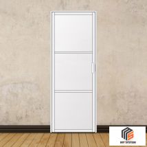 Porte Battante Blanche H 2040 X L 730 Mm - 3 Verres Opales Horizontaux - Bricoman