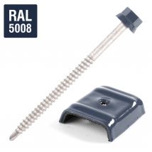 Kit 25 Fixations Bac Acier Sur Bois Ø6,3 X 100 Bleu Ral5008 Scell-it - Bricoman