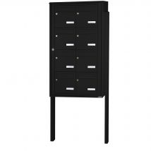 Bloc Collectif Leabox.com, 2x4, Grade 3, Simple Face, Extérieur, Sur Pieds À Sceller, Noir 9005 Finition Brillante - Bricoman