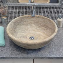 Vasque À Poser Travertin Eva Scabas - 40 X H16 Cm - Bricoman