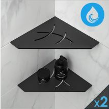 Tablette D'Angle Murale De Douche Swag Square - Noir Mat - Vendu Par 2 - Bricoman