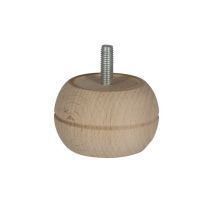 Pied De Meuble Boule Fixe Hêtre Brut Blanc/beige, 4 Cm - Tecnomat