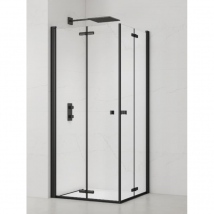 Swiss Aqua Technologies Sat Sk Porte De Douche Acces En Angle Pliantes 80x80cm Anticalcaire Avec Profilés Noir Mat (satsk8080c) - Bricoman