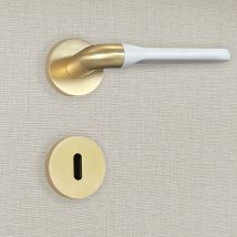 Poignée De Porte Design À Clé Finition Aspect Or Et Blanc Mat Matilda - Katchmee - Bricoman