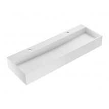 Vasque Suspendue En Solid Surface - Blanc - L120 X L40 X H15 Cm - Yamdrok - Bricoman