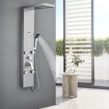 Panneau Colonne Douche Hydromassante Avec Écran Affichage Temprérature Panneau Douche Avec 4 Jets Massage,douche De Tête,douchette À Main,eu Modèle - 
