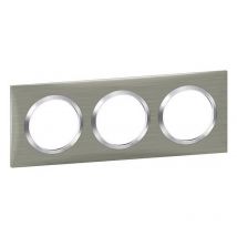 Plaque Legrand Dooxie 3 Postes Carré Inox - Bricoman