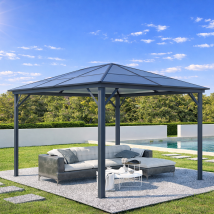 Kiosque De Jardin Alu Grace 4x3 M Gris Anthracite - Bricoman