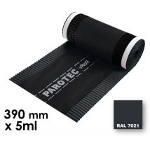 Closoir De Faîtage Souple Ventilé Vroll - 390 Mm X 5 Ml - Ral 7021 Gris Graphite - Bricoman