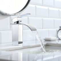 Cecipa Max Robinet De Lavabo De Salle De Bain Cascade, Mitigeur De Lavabo À Poignée Unique, Eau Chaude Et Froide, Chromé!,eu Modèle - Bricoman