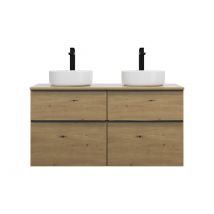 Burgbad Eqio Vasques À Poser En Céramique, Ronde, Y Compris Meuble Sous-lavabo Avec 4 Tiroirs, Largeur 1200mm, Sguo120f5662c0001g0252, Farbe: Décor - 