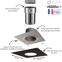 Kit Raccord Flexible + Plaque De Finition Ø180 Poujoulat - Tecnomat