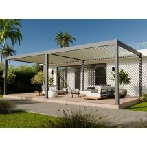 Pergola Bioclimatique Autoportante Gris En Aluminium 32.0 M² - Bricoman