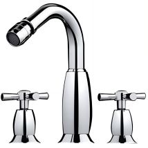 Mélangeur A Croisillons Sanindusa Rimini 3 Trous Pour Bidet Têtes Céramique Chromé - Tecnomat