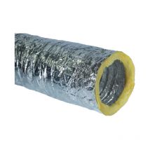 Gaine Flexible Aluminium Isolé Phonique M0/m1 Laine De Verre Ép.25 Mm 10 Mètres - Diamètre (mm): 80 - Bricoman