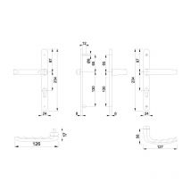 Garniture Atlanta Saillie Réduite Sur Plaques De 24mm - Carré (mm) : 8 - Entraxe (mm) : 92 - Finition : Blanc Ral9016 - - Bricoman